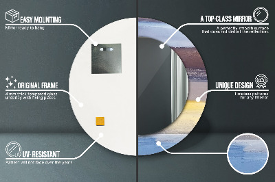 Espelho decorativo redondo Pintura abstrata