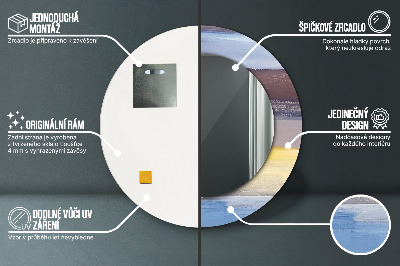 Espelho decorativo redondo Pintura abstrata