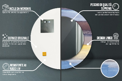 Espelho decorativo redondo Pintura abstrata