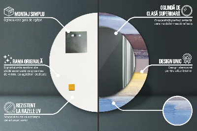 Espelho decorativo redondo Pintura abstrata