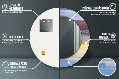 Espelho decorativo redondo Pintura abstrata