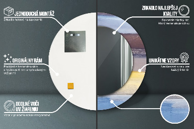 Espelho decorativo redondo Pintura abstrata