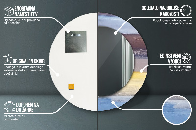 Espelho decorativo redondo Pintura abstrata