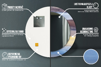 Espelho decorativo redondo Pintura abstrata