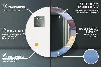 Espelho decorativo redondo Pintura abstrata