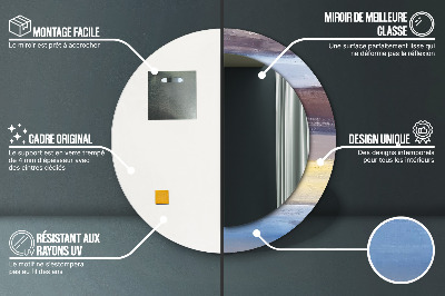 Espelho decorativo redondo Pintura abstrata