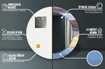 Espelho decorativo redondo Pintura abstrata