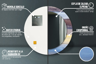 Espelho decorativo redondo Pintura abstrata