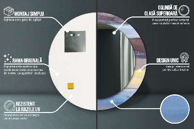 Espelho decorativo redondo Pintura abstrata