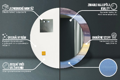 Espelho decorativo redondo Pintura abstrata