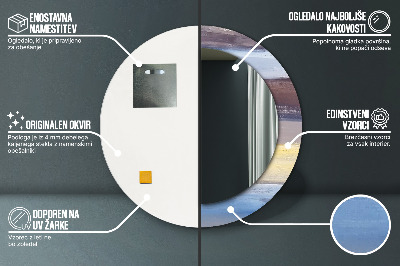 Espelho decorativo redondo Pintura abstrata