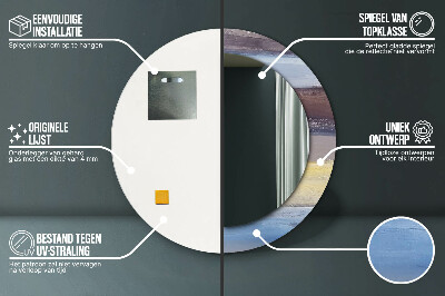 Espelho decorativo redondo Pintura abstrata