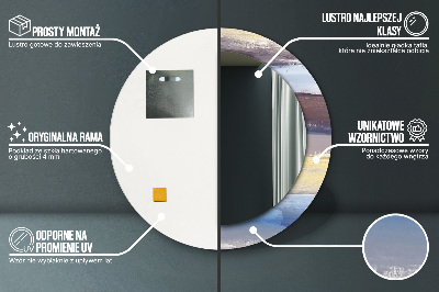 Espelho decorativo redondo Pintura abstrata