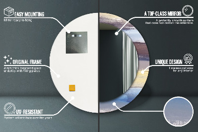 Espelho decorativo redondo Pintura abstrata