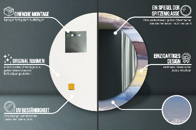 Espelho decorativo redondo Pintura abstrata