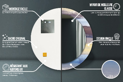 Espelho decorativo redondo Pintura abstrata