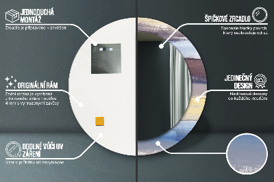 Espelho decorativo redondo Pintura abstrata