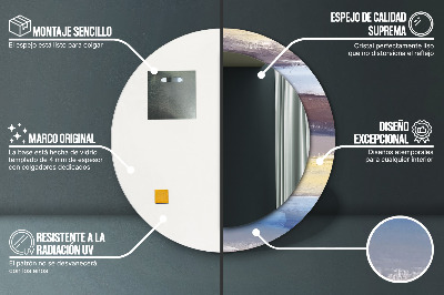 Espelho decorativo redondo Pintura abstrata