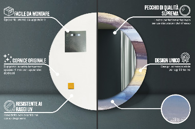 Espelho decorativo redondo Pintura abstrata