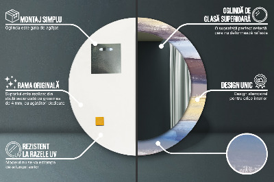 Espelho decorativo redondo Pintura abstrata