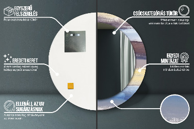 Espelho decorativo redondo Pintura abstrata