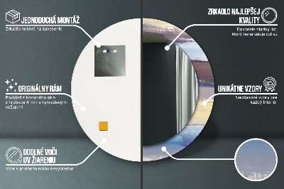 Espelho decorativo redondo Pintura abstrata