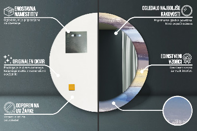 Espelho decorativo redondo Pintura abstrata