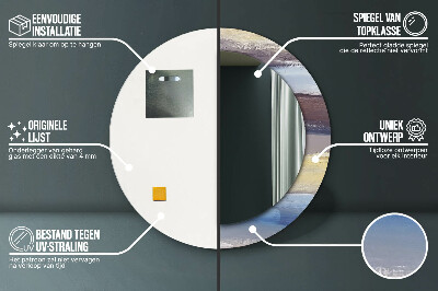 Espelho decorativo redondo Pintura abstrata