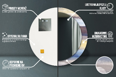 Espelho decorativo redondo Pintura abstrata