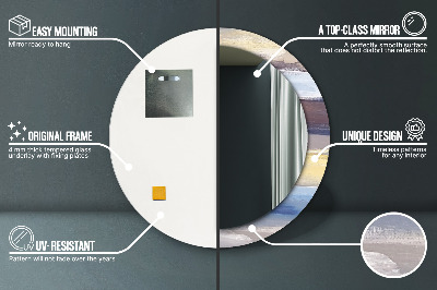 Espelho decorativo redondo Pintura abstrata