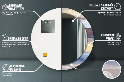 Espelho decorativo redondo Pintura abstrata