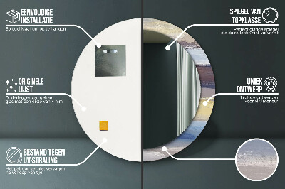 Espelho decorativo redondo Pintura abstrata