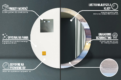 Espelho decorativo redondo Pintura abstrata