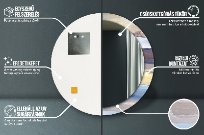 Espelho decorativo redondo Pintura abstrata