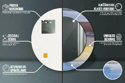 Espelho decorativo redondo Pintura abstrata