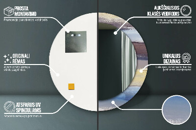 Espelho decorativo redondo Pintura abstrata