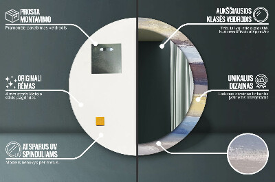 Espelho decorativo redondo Pintura abstrata