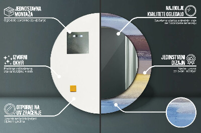 Espelho decorativo redondo Pintura abstrata