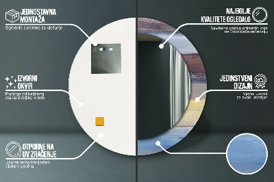 Espelho decorativo redondo Pintura abstrata