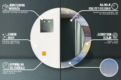 Espelho decorativo redondo Pintura abstrata