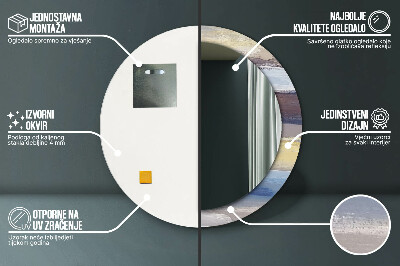 Espelho decorativo redondo Pintura abstrata