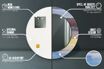 Espelho decorativo redondo Pintura abstrata