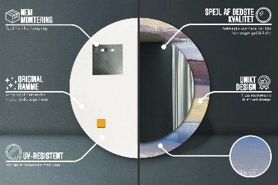 Espelho decorativo redondo Pintura abstrata