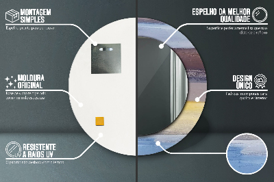 Espelho decorativo redondo Pintura abstrata