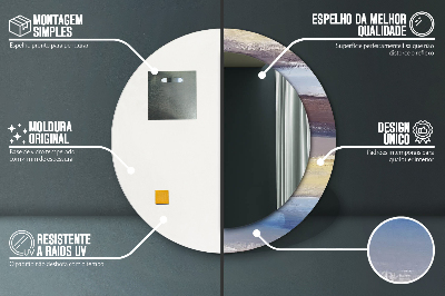 Espelho decorativo redondo Pintura abstrata