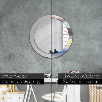 Espelho decorativo redondo Pintura abstrata