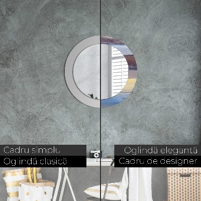 Espelho decorativo redondo Pintura abstrata