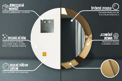 Espelho decorativo redondo Abstração moderna