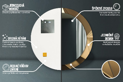 Espelho decorativo redondo Abstração moderna