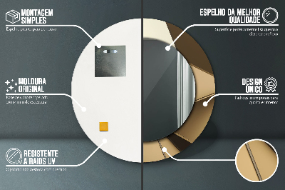 Espelho decorativo redondo Abstração moderna